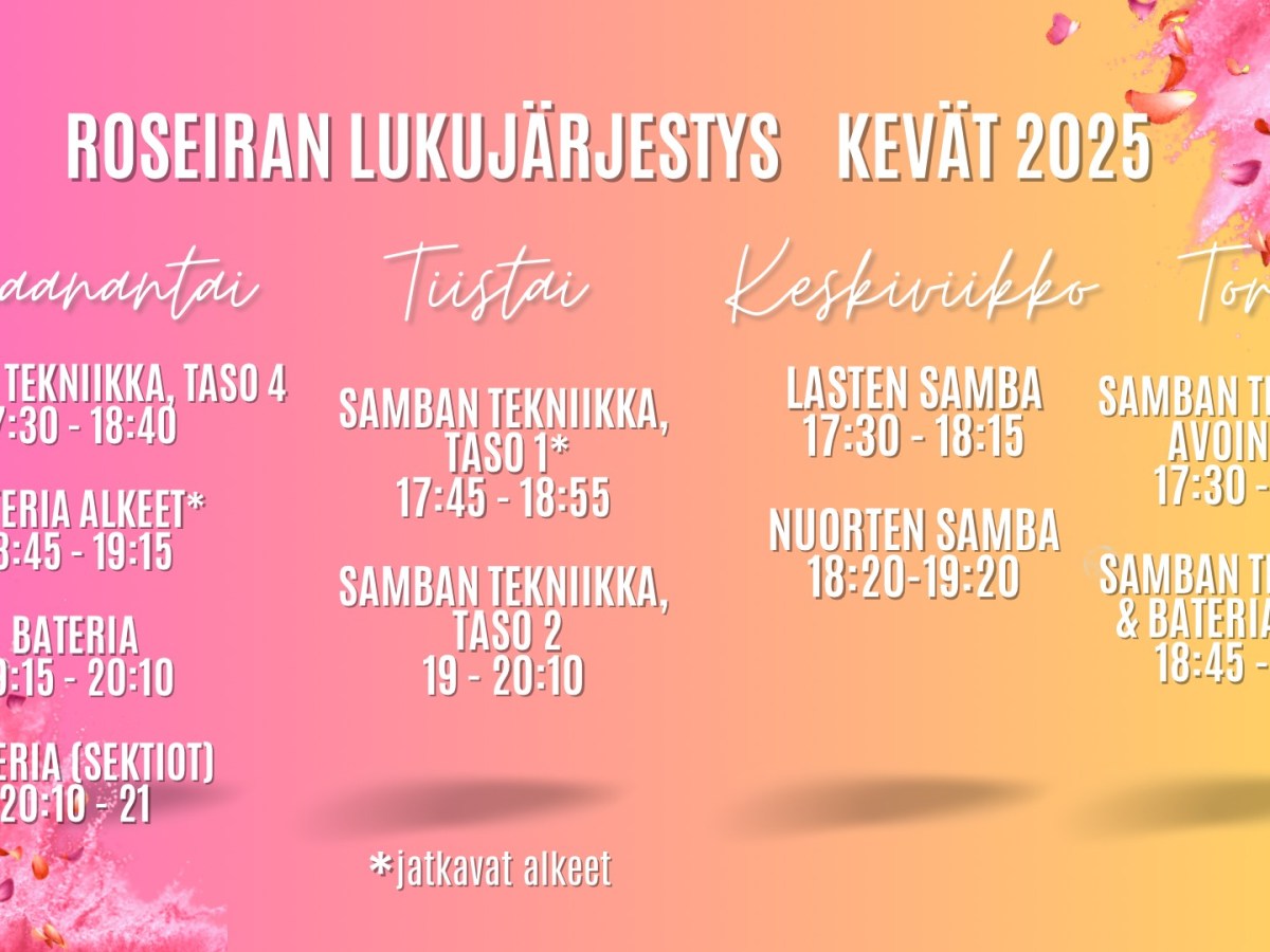 Roseiran kevätkausi starttaa&nbsp;7.1.2025